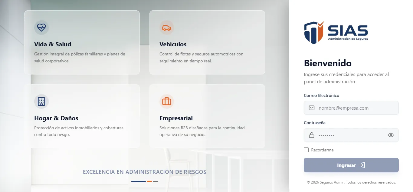 SIAS — Sistema Integral de Administración de Seguros